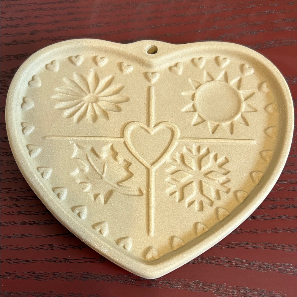 The Pampered Chef Heart-Shaped Holiday Ornament in Cream